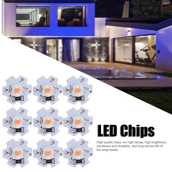 25 st 5V LED-chips 200LM 3W LED-lampor med hög effekt för DIY-belysningsarmaturer Rosa ljus 380‑840NM