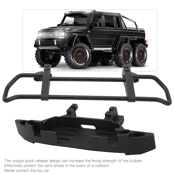 Metall Frontstötfångare & Bas RC Bil Tillbehör Passar för TRX4 / TRX6 1/10 RC Crawler(Svart )