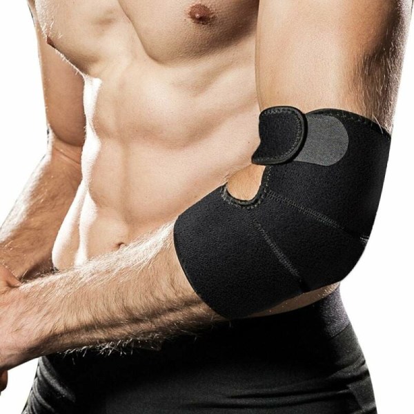 Armbågsstöd, armbågsstöd, andningsbart armbågsstöd med kardborre för styrketräning, golfarmar, handboll, smärta i senskidan (kvinnor och män)
