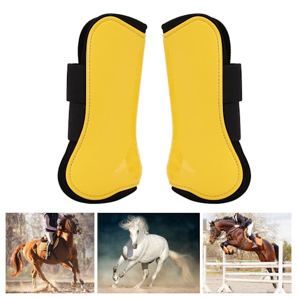 Häst Tendon Boots 4 ST Skyddande Bekväma och Justerbara Boots för Häst Hoppning Gul Set med 2 Fram Ben Boots (M)
