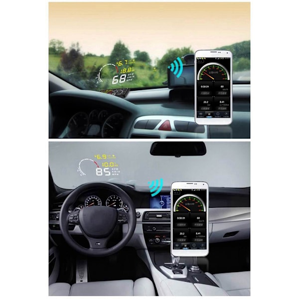 Universal 5,5 tum Head Up Display Hastighetsmätare Smart Gauge ODB2 System Biltillbehör
