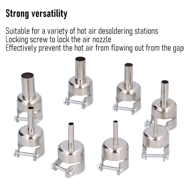 8-pack Munstycken för varmluftspistol 850 Lödning Avlödningsstation 3mm/4mm/5mm/6mm/7mm/8mm/10mm/12mm
