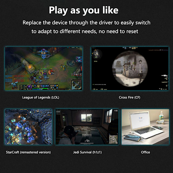 Ergonomisk Tyst Gamingmus, 12000 DPI Justerbar, RGB Auto Andningsljus, 6 Programmerbara Knappar Inklusive Sniperknapp, Bred Kompatibilitet För