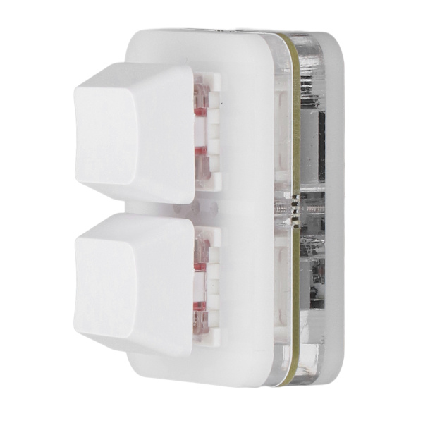 2-knappars Röd Switch Tangentbord Mini USB Mekanisk Tangentbord för Rythmspel Kopiera Klistra in Funktion Vit