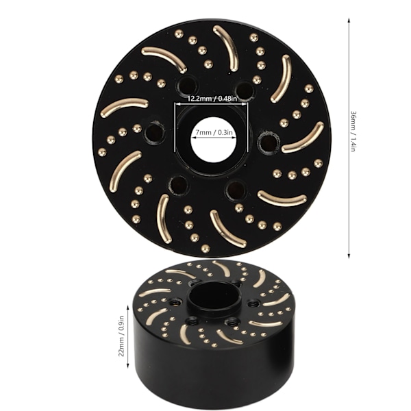 Mässing Hjulvikter Mässing 6 Håls Hjul Hex Nav Adapter Vikt för 1.9in 2.2in Beadlock Hjulfälg 22mm