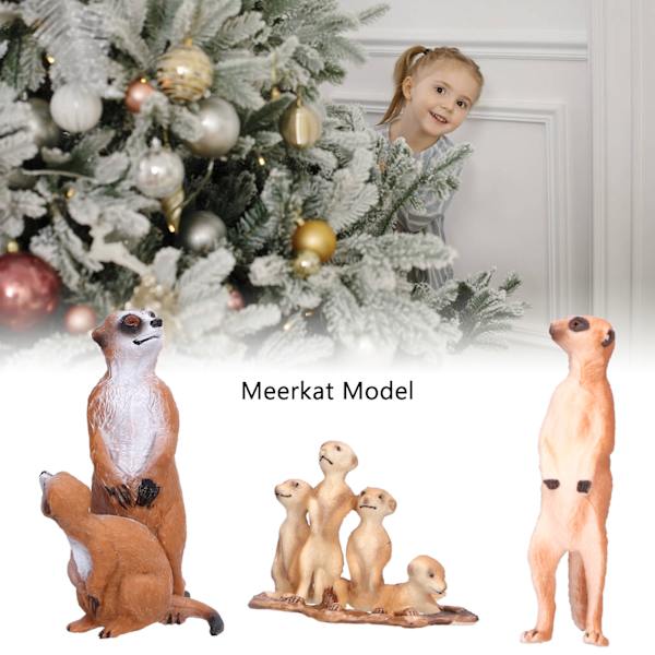 Surikat Figur Figur Simulerad Söt Utsökt Surikatt Modell Leksak Födelsedagspresent Heminredning för BarnSurikater (Solid)