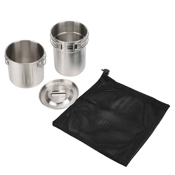 2 st rostfria kokkoppar mugg hopfällbar utomhus camping kokkärl camping köksredskap