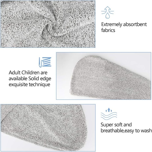 Mikrofiber Hårhandduk, Skonsam mot Håret Snabbtorkande, Lätt att Använda Ideal Storlek för Tjockt Hår, Skyddar Håret från Skador, Professionell Kvalitet (2