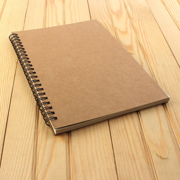 Spiralblock/Spiraljournal fodrad, B5 hårt kraftpapper omslag trådbunden anteckningsbok linjerad, 70 ark (140 sidor), 10,5\" X 7,3\", (Brun, 1 förpackning)