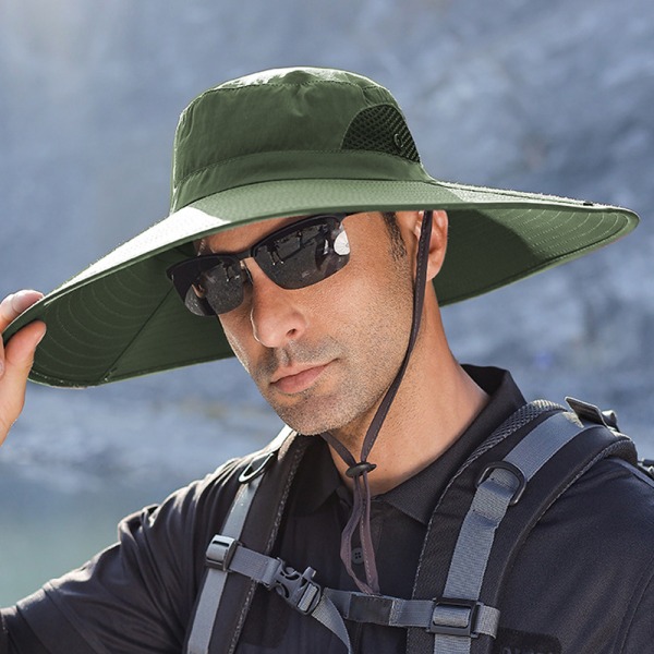 Solhattar med bred brättning Andas Bucket Hat för fiske, vandring,