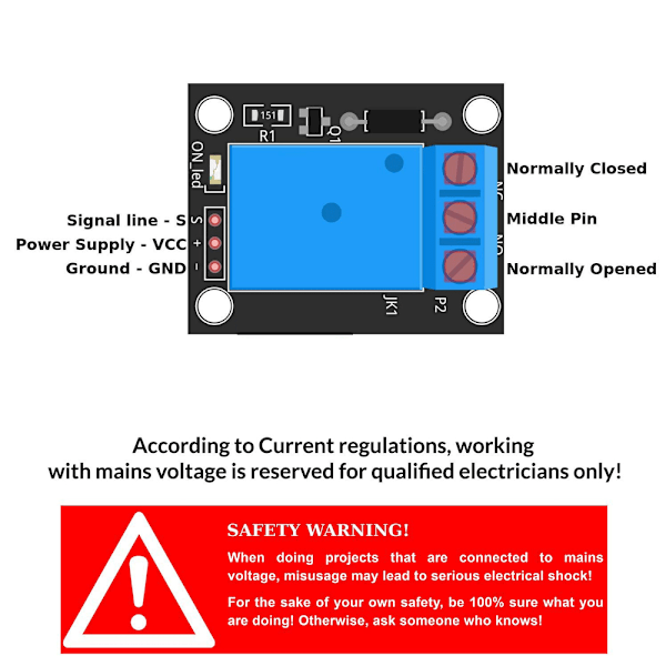 Relämodul för Arduino och Raspberry Pi 5V DC Trigger