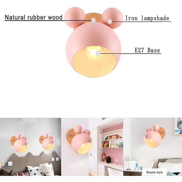 Inomhus vägglampor Nordisk sovrum sänglampa kreativ personlighet barn enkel macaron trä läslampa ljusgång dekoration vägglampa -