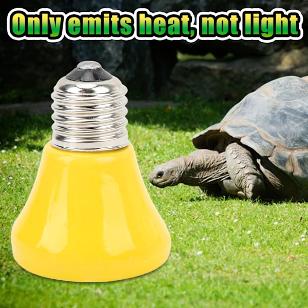 Keramisk reptilvärmelampa glödlampa Mini infraröd värme keramisk amfibie värmelampa för ödlor reptiler 220V‑240V 50W gul