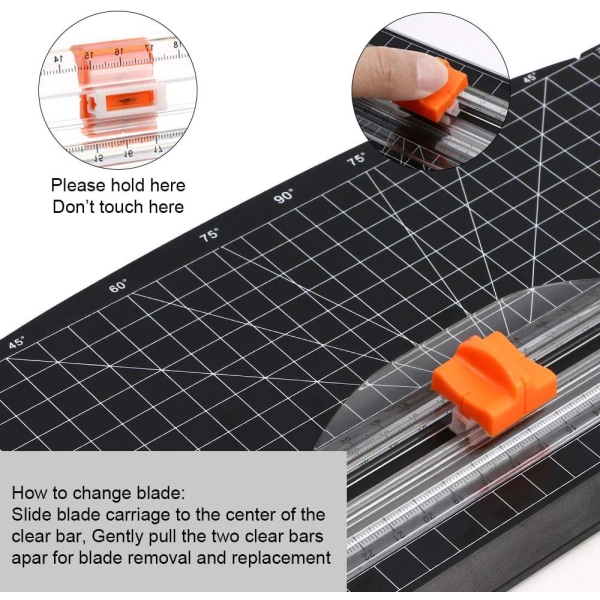8 st pappersskärare ersättningsblad med säkerhetssäkring för A4 pappersskärare, orange