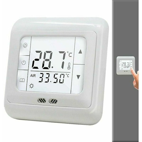 Digital termostat, rums termostat med LCD-display, programmerbar termostat för varm golvvärme, termoregulator temperaturregulator,