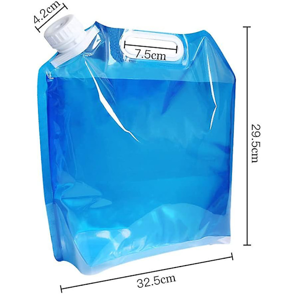 5l Fällbar Vattenbehållare 4 Pack Bpa-fri Plast Hopvikbar Vattenpåse Bil