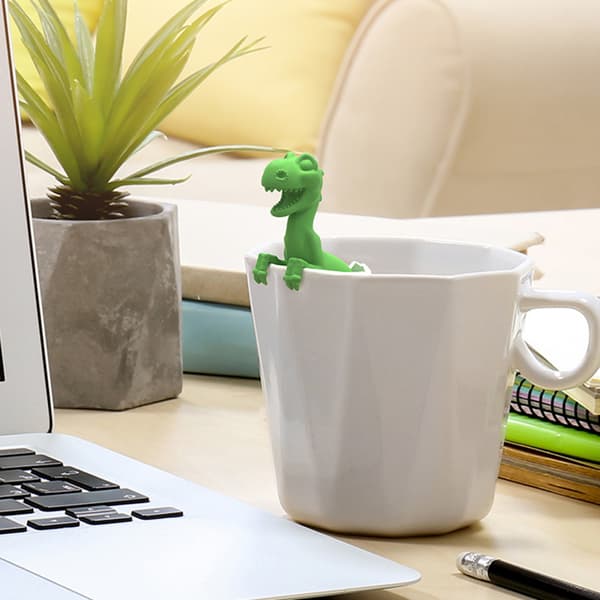 Dinosaurusformet tefilter, silikone te-infuser, genanvendelig tebrevs si