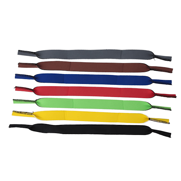 7 st Sunglass Glasögon Rem Nonslip SBR Dykmaterial Sport Elastisk Snabbtorkande Glasögonhållare Bälte(7 st 42cm längd)