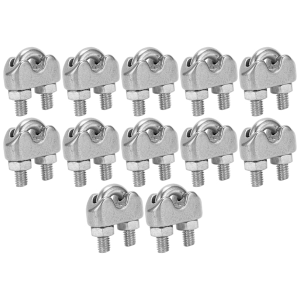 Wire Rope Clamp, Rostsäker Kabelklämma för Temporära Räcken, Hållbart 304 Rostfritt Stål, Halkskyddande Spår, Perfekt för Att Fästa Kablar