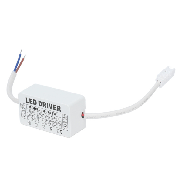 4‑7X1W LED-drivrutin konstant ström 300mA ingång AC85‑265V utgång DC12‑26V strömförsörjningstransformator