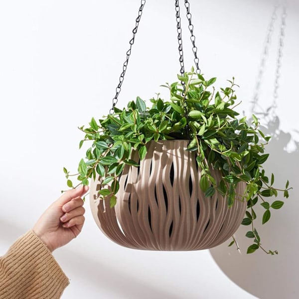Hantverksmässiga Hängande Planteringskärl, Modern Självbevattningsdesign, Tillverkade av Polypropen, Utrymmesbesparande Inomhus- och Utomhusdekor, Modern Blomkruka med