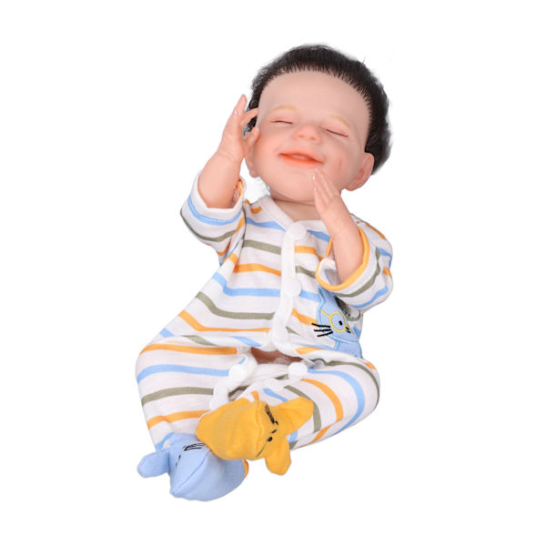 Livsliknande babydocka 12 tum mjuk silikon nyfödd babydocka med kläder matningsflaska barnleksak flickdocka
