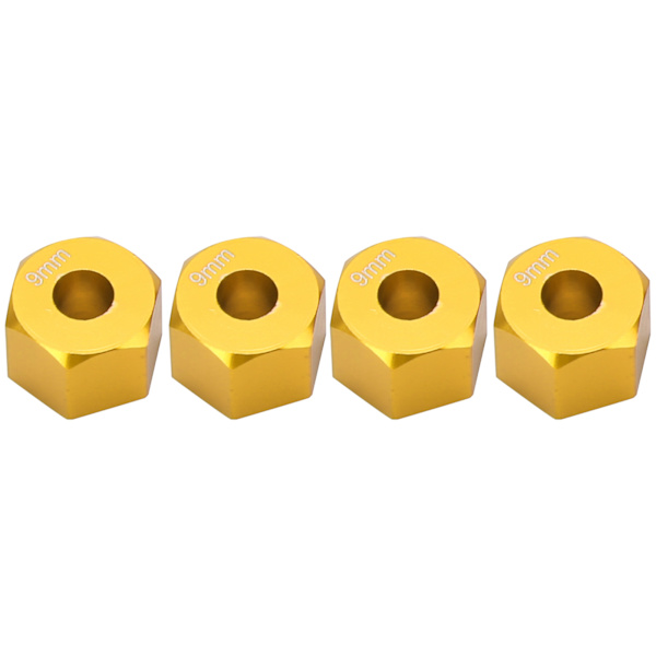 12mm hjulnavadapter 9mm tjock M4 flänslås muttrar korsnyckelsats för 1/10 RC bil guld