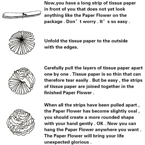 18 stycken mjukpapper Pompoms Blomboll dekorativa papper Kit