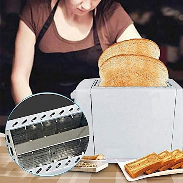 2 Skivor Brödrost Bärbar Hushåll 800W med 7 Temperaturinställningar, Flyttbar Brödsmulbricka, Infällbar Hjulinfästning Automatisk Toast Sandwich