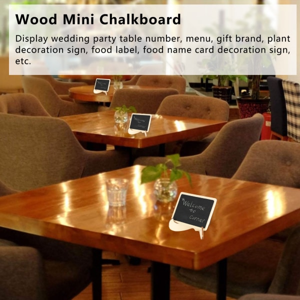 2 Set Mini Chalkboard Skyltar Platskort Små Rektangulära Svarta Tavlor Bröllop Fester