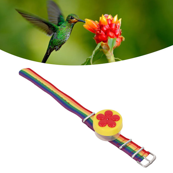 Justerbar handledsrem för fågelmatare i form av en blomma, avtagbar färgglad handledsmatare för kolibrier, gul
