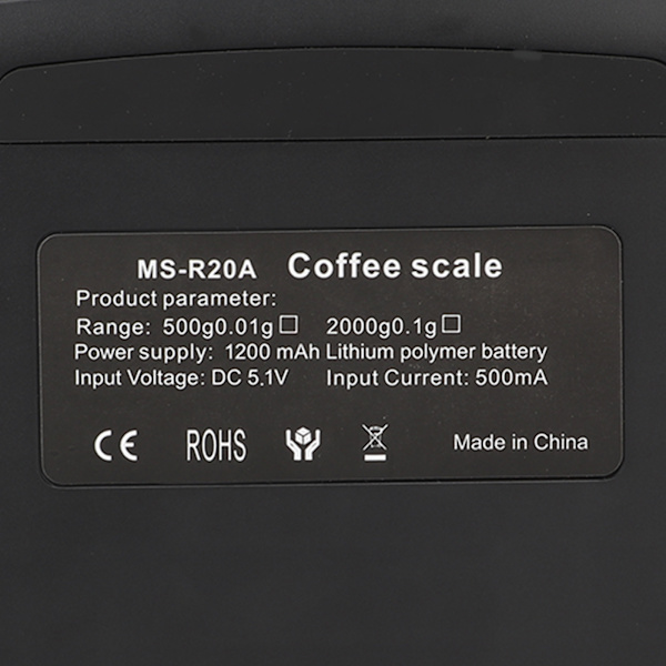 Liten kaffeskala digital droppkaffeskala uppladdningsbar automatisk tidtagning kök matskala 2kg/0.1g
