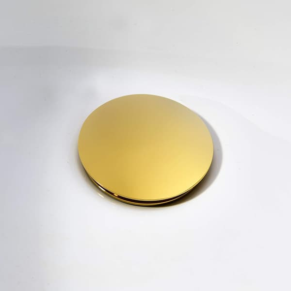 Push Pop-up Afløb Uden Overløb, Solid Messingkonstruktion Sikrer Kvalitet, Badeværelsesvask Afløb Nem Installation, Rustbestandig (Titanium)
