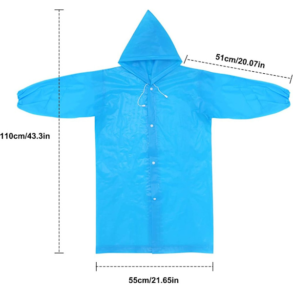 2-pack barnregnrock med huva, unisex barn vattentät återanvändbar Eva regnponcho småbarn regnjacka förtjockad regnkappa för utomhusbruk