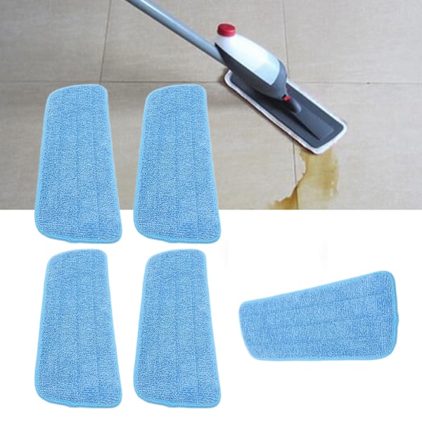 5PCS Mikrofiberplatt Moppdyna Moppning Rengöringsduk Ersättning för 14x41cm Kardborreband Mopp Universal