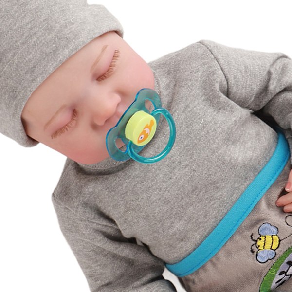 19 Tum Återfödda Babydockor Simulation Babydocka Nyfödd Sovande Baby Mjuk Silikon Verklighetstrogna Babydockor