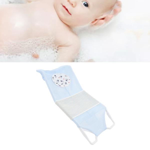 Baby Mesh Badkudde Pad Söt Cartoon Säker Ergonomisk Nyfödd Badkar Stöd Nätmatta för Hem Himmelblå