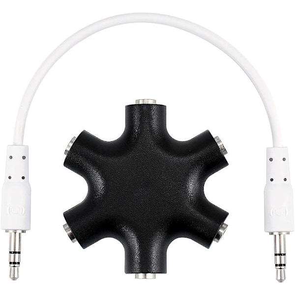 Multi-Headset Hub, Portabel 3,5 mm Hörlursdelare Adapter, Stereo Audio för Samtidig Anslutning av Flera Enheter