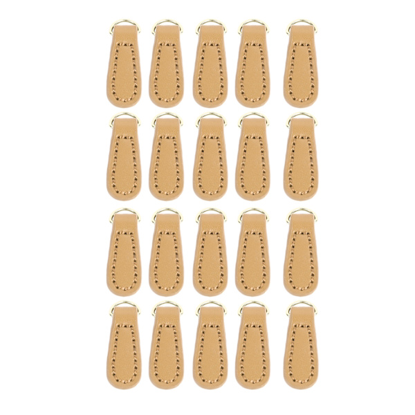 20 st äkta läder dragkedjor dragkedjor snygga casual mikrofiber läder dragkedjor ersättning för ryggsäckar bagage beige guld färgade tillbehör