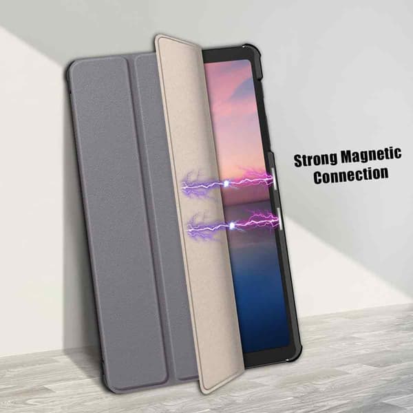 Lenovo Tab M8 2. generasjon (HD) Litchi Tri-Fold Deksel Grå