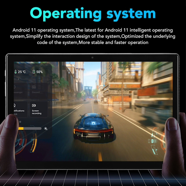 10,1 tums avancerad Android-surfplatta, Widevine L1-stöd för högkvalitativ streaming, dubbla högtalare, Octa-core CPU, 6 GB RAM, 64 GB ROM, snabbladdning,