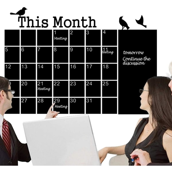 Modern Krita Väggdekal Kalender, Vattentät Självhäftande DIY För Smidig Ytapplicering I Sovrum Och Vardagsrum, Stor Peel And Stick