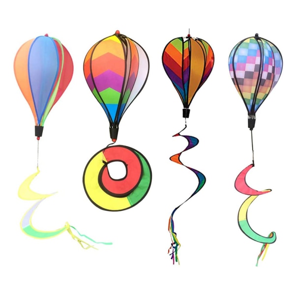 Rainbow luftballong vindstrimmor ljusa roterande färgglada
