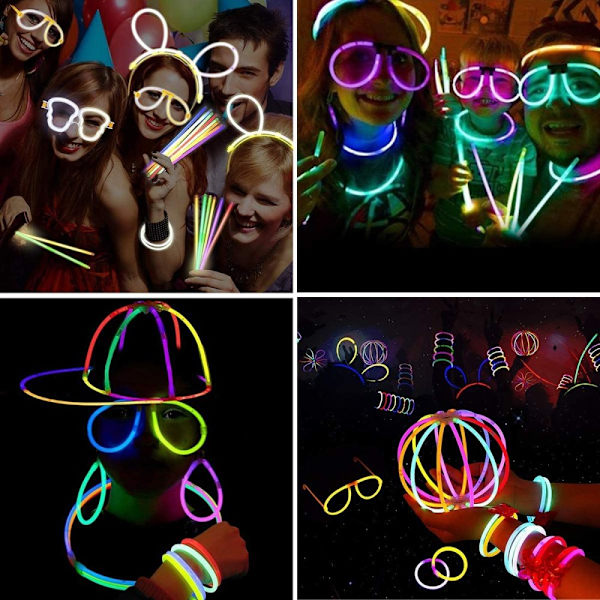 Glow fluorescerande armband, fluorescerande armband glow stick rabatt barn vuxen, födelsedagskarnval jul halloween glow stick