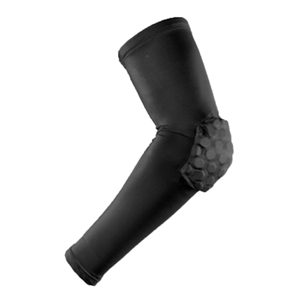 Sports Elbow Guard Längre Svart med Honeycomb Pad Nylon och Polyuretan Elbow Support Sleeve för Fitness X