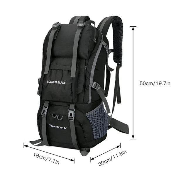 Ergonomisk Design Vandringsryggsäck, 45L Lättviktig Vattenavvisande Ryggsäck med Andningsbart Mesh och Justerbara Remmar för Ditt Nästa Äventyr