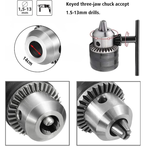 Precisionsborrchuckadapter, snabbväxlande borrchuck i rostfritt stål för reversibla borrar, kompatibilitet som säkerställer smidig drift med slag