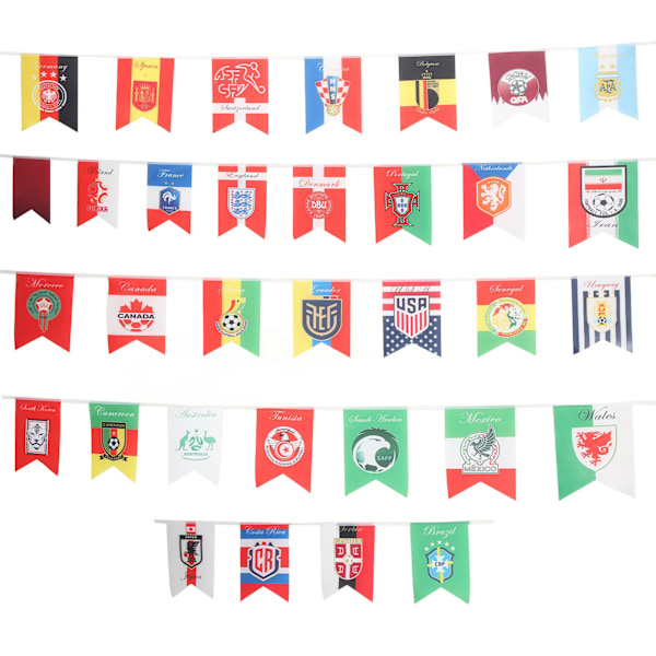 VM-flagga för fotbolls-VM 2022, 32 lag, 20 x 28 cm