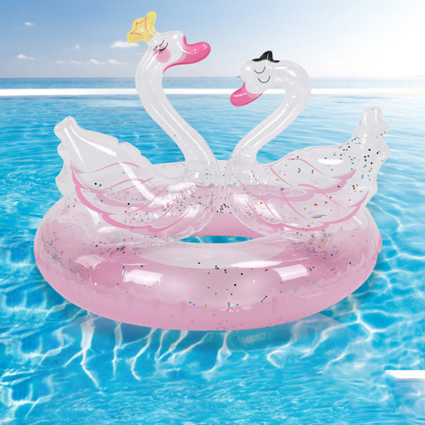 Bärbara Uppblåsbara Poolflottar, Kvalitets PVC-Material Söt Djurdesign Mjuk Hudvänlig, För Sommarstrandfestdekor (Rosa)