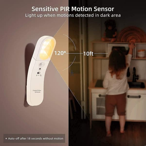 Bevægelsessensor Plug-in LED Natlys, 1-pak Genopladelig Stick